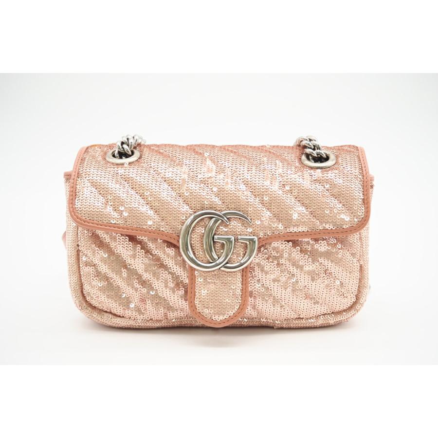 ★3日以内返品可★ 極美品 GUCCI グッチ GGマーモント レザー スパンコール チェーンショルダー 446744 | GUCCI | 02