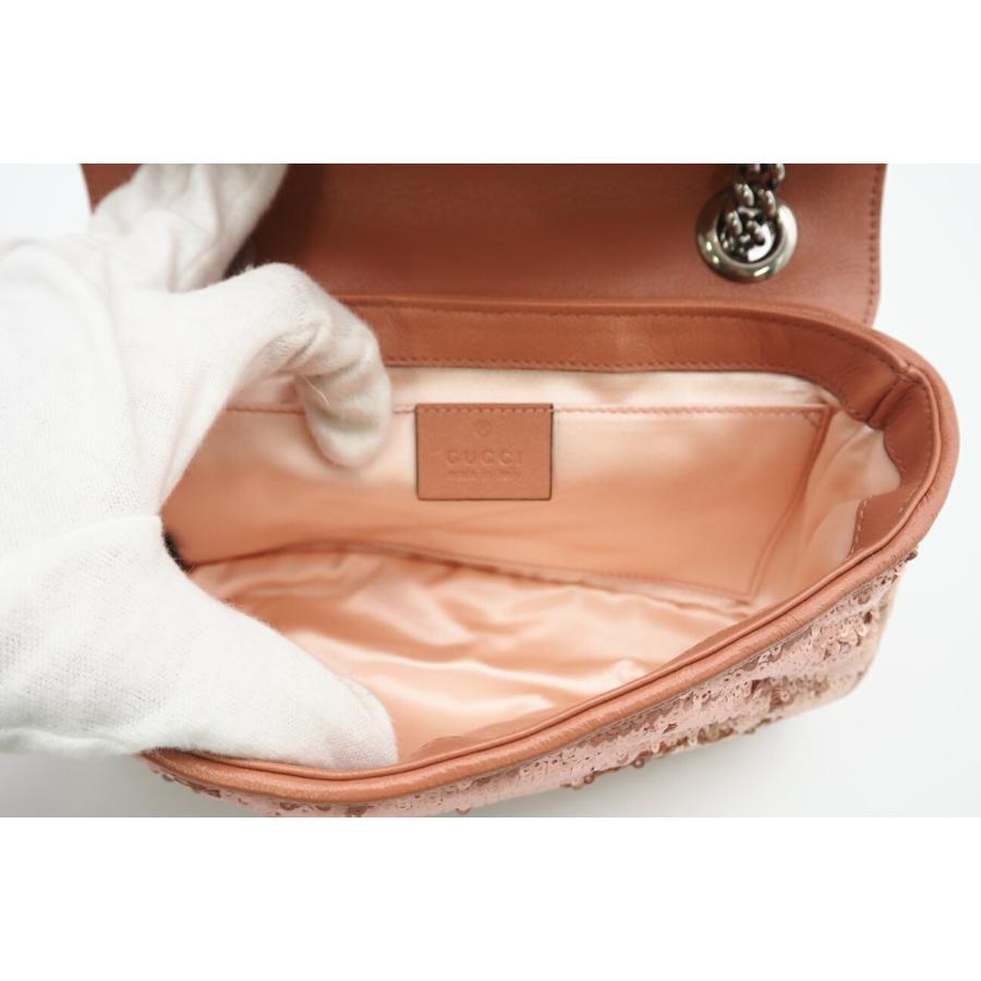 ★3日以内返品可★ 極美品 GUCCI グッチ GGマーモント レザー スパンコール チェーンショルダー 446744 | GUCCI | 08