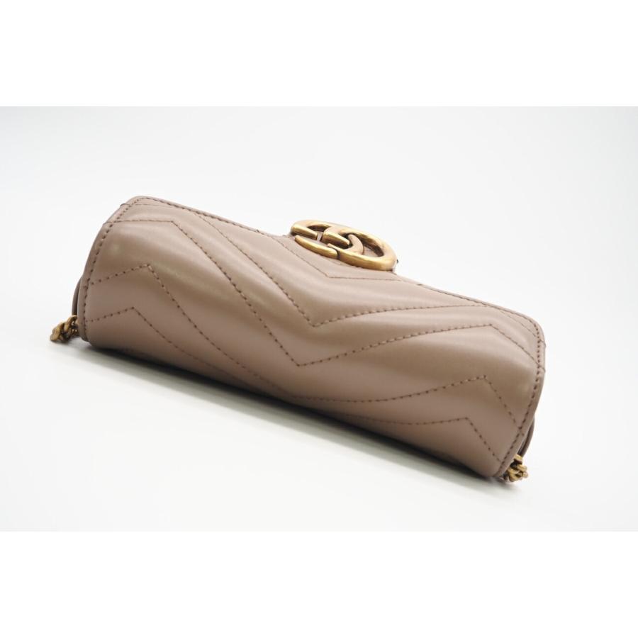 グッチ 折り財布 マーモント キルティング レザー ベージュ GUCCI（グッチ） ☆3日以内返品可☆ 美品 GGマーモント レザー