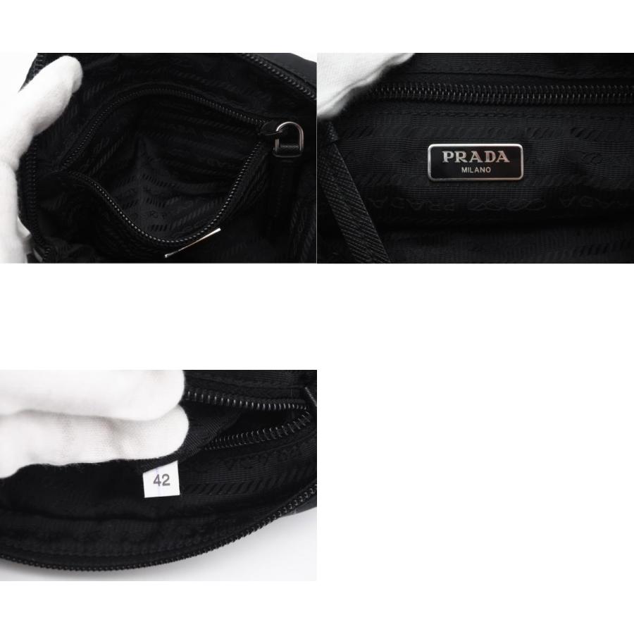 ★3日以内返品可★ 極美品 PRADA プラダ ナイロン テスートスマルト ロゴポーチ 1NE021 ポーチ ブラック ナイロン | PRADA | 09
