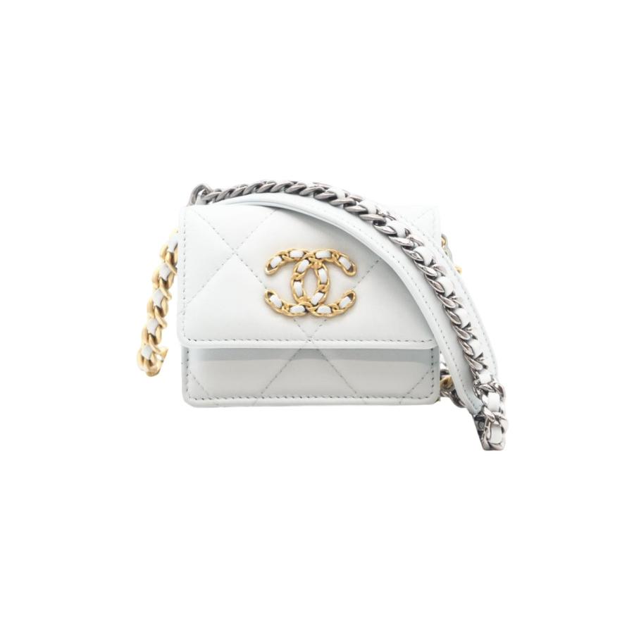 ★3日以内返品可★ 美品 CHANEL シャネル マトラッセ ラムスキン チェーン ショルダーミニバッグ ライトブルーの画像