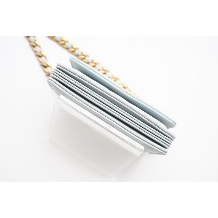 ★3日以内返品可★ 美品 CHANEL シャネル マトラッセ ラムスキン チェーン ショルダーミニバッグ ライトブルー | CHANEL | 04