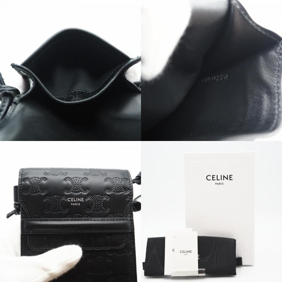 ★3日以内返品可★ 極美品 CELINE セリーヌ トリオンフ レザー フォンホルダー 10G333FQD-38SI | CELINE | 09