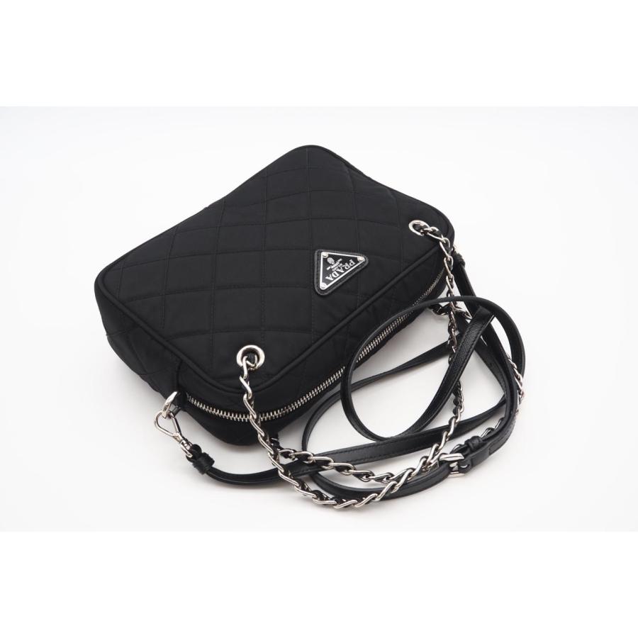 ★3日以内返品可★ 美品 PRADA プラダ ナイロン レザー キルティング チェーン NERO 1BH910 | PRADA | 02
