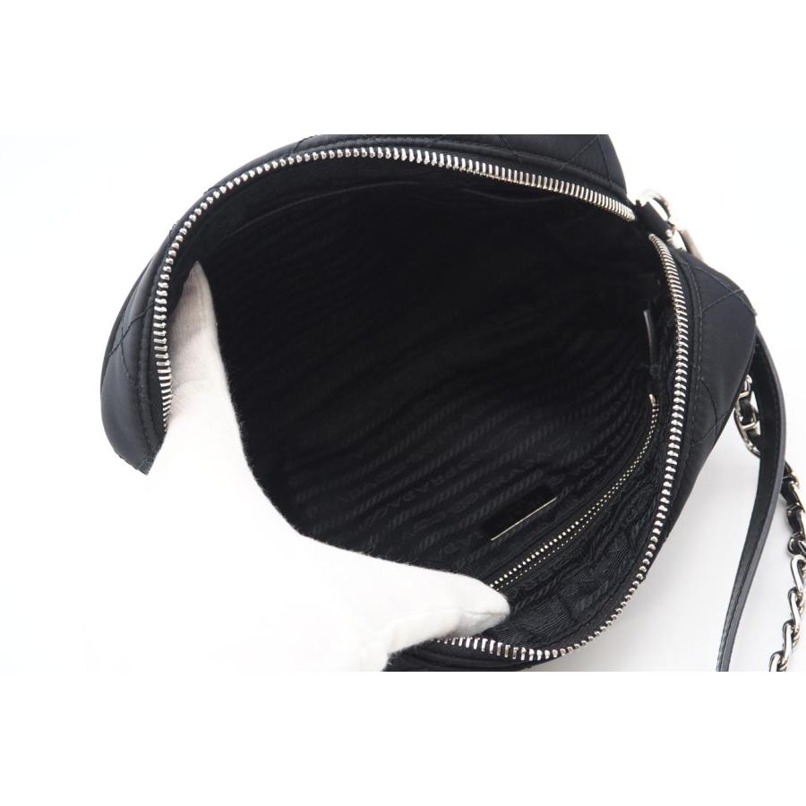 ★3日以内返品可★ 美品 PRADA プラダ ナイロン レザー キルティング チェーン NERO 1BH910 | PRADA | 08
