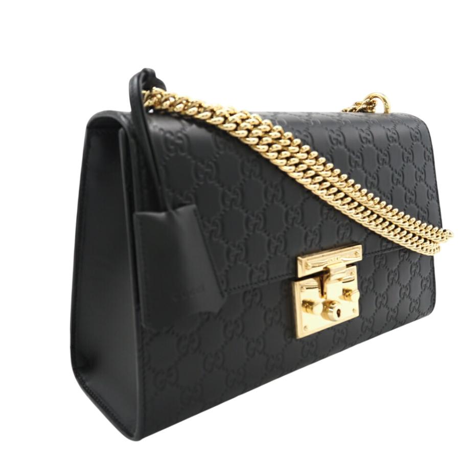 ★3日以内返品可★ 極美品 GUCCI グッチ レザー グッチシマ パドロック 409486 ショルダーバッグ ブラック レザー | GUCCI | 02