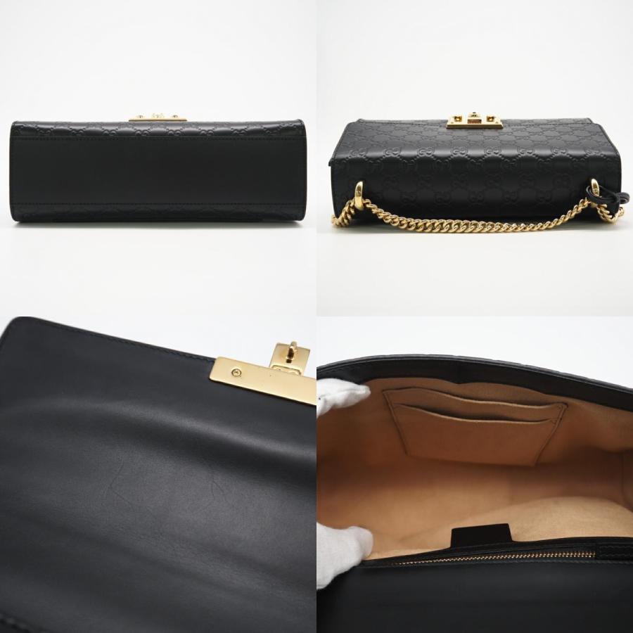 ★3日以内返品可★ 極美品 GUCCI グッチ レザー グッチシマ パドロック 409486 ショルダーバッグ ブラック レザー | GUCCI | 08