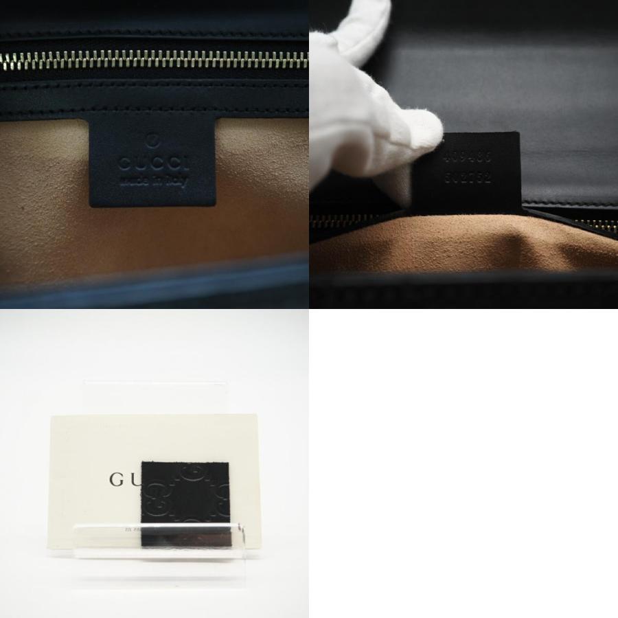 ★3日以内返品可★ 極美品 GUCCI グッチ レザー グッチシマ パドロック 409486 ショルダーバッグ ブラック レザー | GUCCI | 09