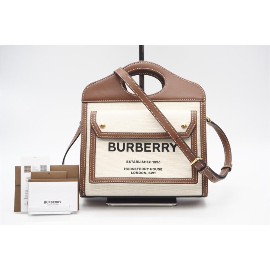 ★3日以内返品可★ 美品 BURBERRY バーバリー キャンバス レザー ミニ ポケットバッグ 8014615 | BURBERRY