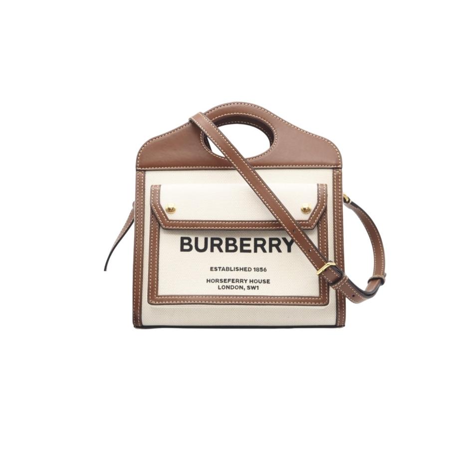 ★3日以内返品可★ 美品 BURBERRY バーバリー キャンバス レザー ミニ ポケットバッグ 8014615 | BURBERRY | 01