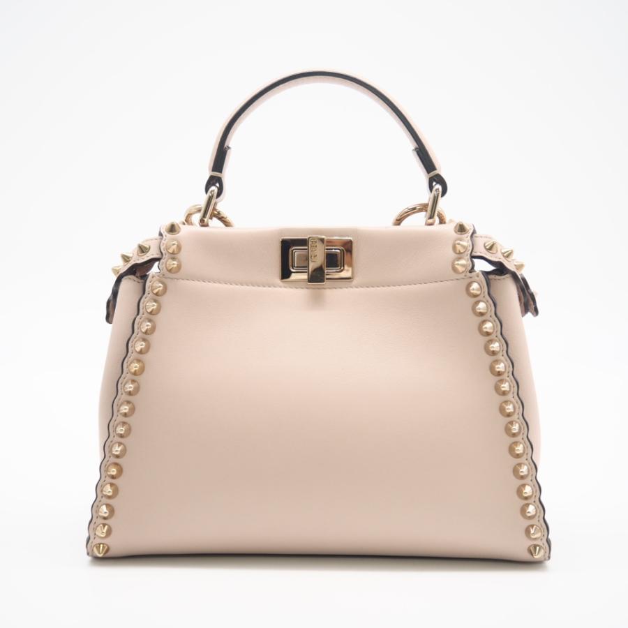 ★3日以内返品可★ 極美品 FENDI フェンディ レザー ミニピーカブー 8BN244 2wayハンドバッグ ピンク ゴールド | FENDI | 02