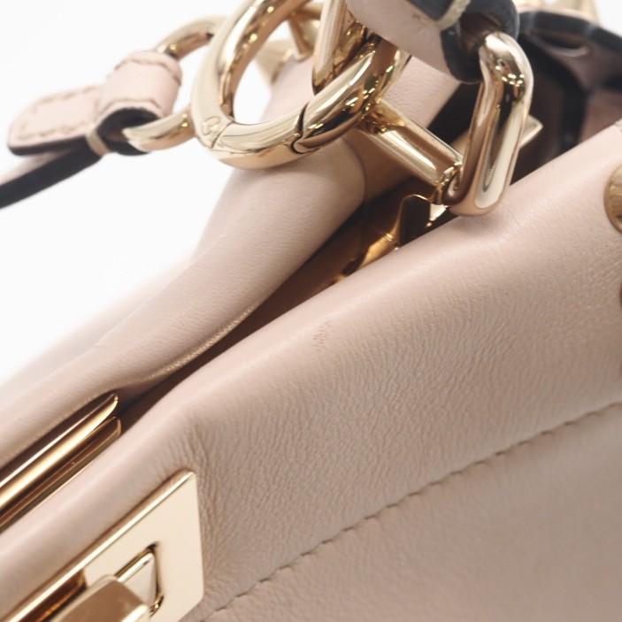 ★3日以内返品可★ 極美品 FENDI フェンディ レザー ミニピーカブー 8BN244 2wayハンドバッグ ピンク ゴールド | FENDI | 06