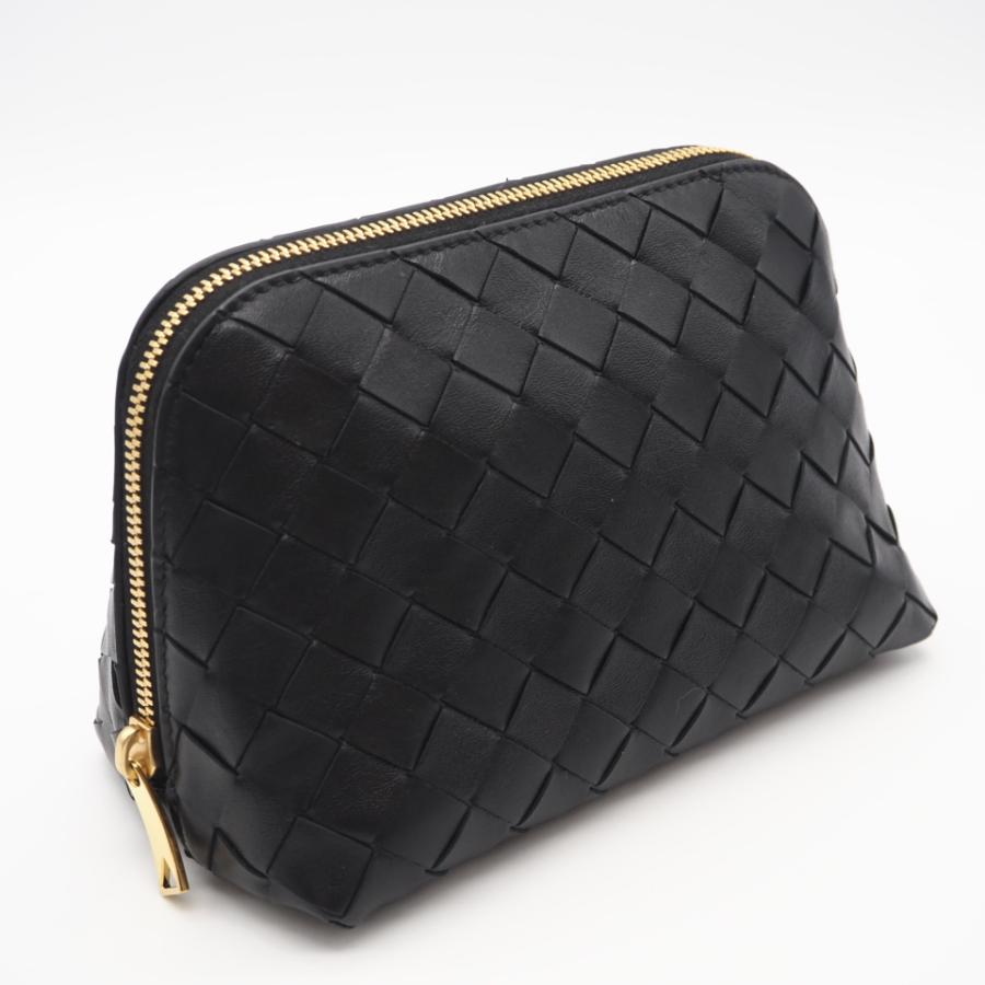 ★3日以内返品可★ 美品 BOTTEGAVENETA ボッテガヴェネタ イントレチャート中 レザー ビューティ ポーチ | 