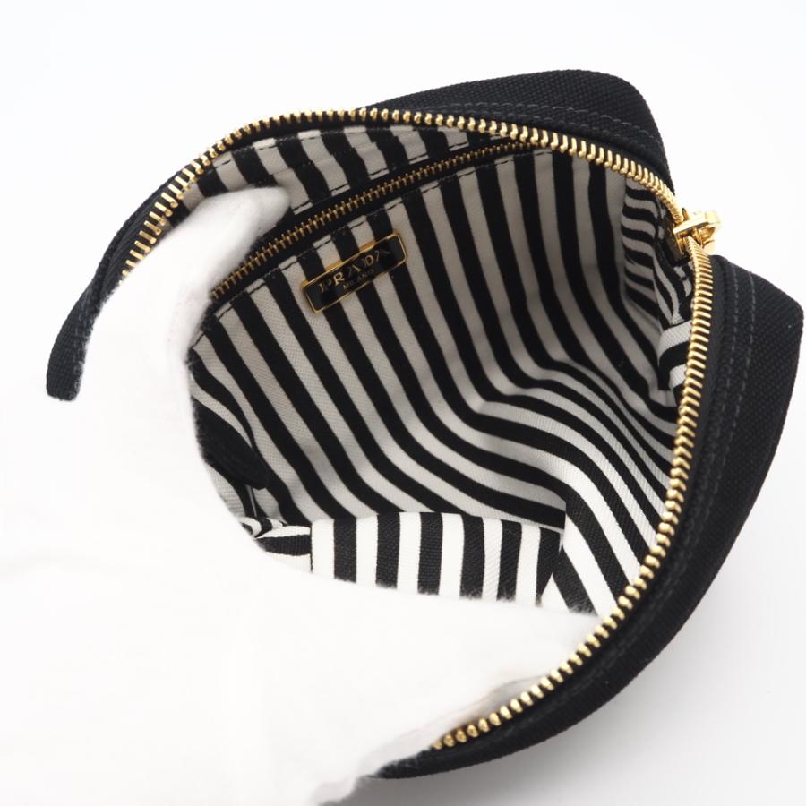 ★3日以内返品可★ 極美品 PRADA プラダ キャンバス カナパロゴ ポーチ NERO 1NA021 ポーチ ブラック | PRADA | 07