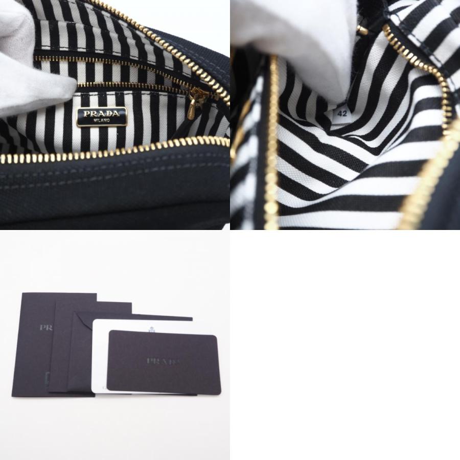 ★3日以内返品可★ 極美品 PRADA プラダ キャンバス カナパロゴ ポーチ NERO 1NA021 ポーチ ブラック | PRADA | 09