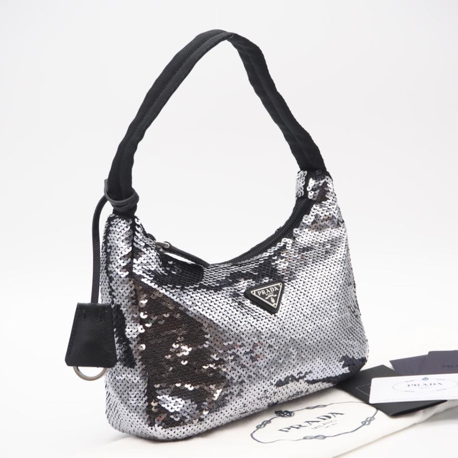 ★3日以内返品可★ 未使用 PRADA プラダ ナイロン Re-Edition スパンコール ホーボー ナイロン ハンドバッグ | PRADA