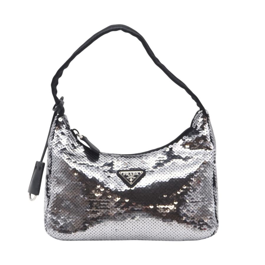 ★3日以内返品可★ 未使用 PRADA プラダ ナイロン Re-Edition スパンコール ホーボー ナイロン ハンドバッグ | PRADA | 01