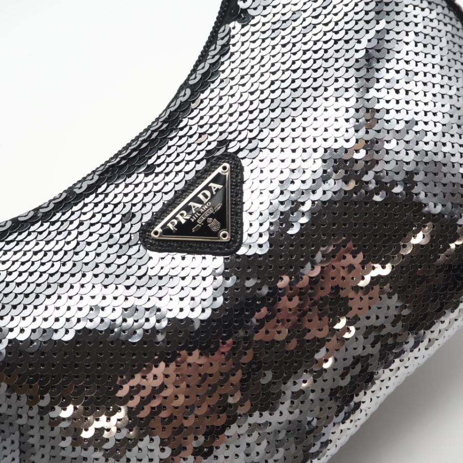 ★3日以内返品可★ 未使用 PRADA プラダ ナイロン Re-Edition スパンコール ホーボー ナイロン ハンドバッグ | PRADA | 08