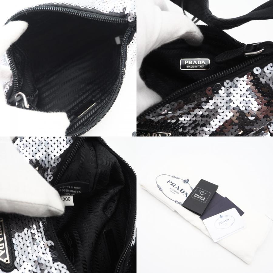 ★3日以内返品可★ 未使用 PRADA プラダ ナイロン Re-Edition スパンコール ホーボー ナイロン ハンドバッグ | PRADA | 09