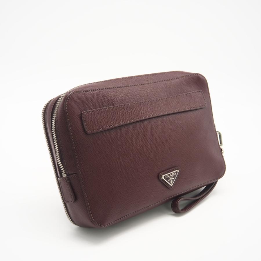★3日以内返品可★  PRADA プラダ サフィアーノ ロゴ ダブルジップ セカンドバッグ VR0052 セカンドバッグ | PRADA
