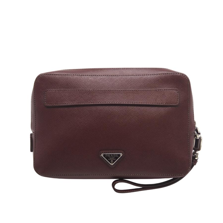 ★3日以内返品可★  PRADA プラダ サフィアーノ ロゴ ダブルジップ セカンドバッグ VR0052 セカンドバッグ | PRADA | 01