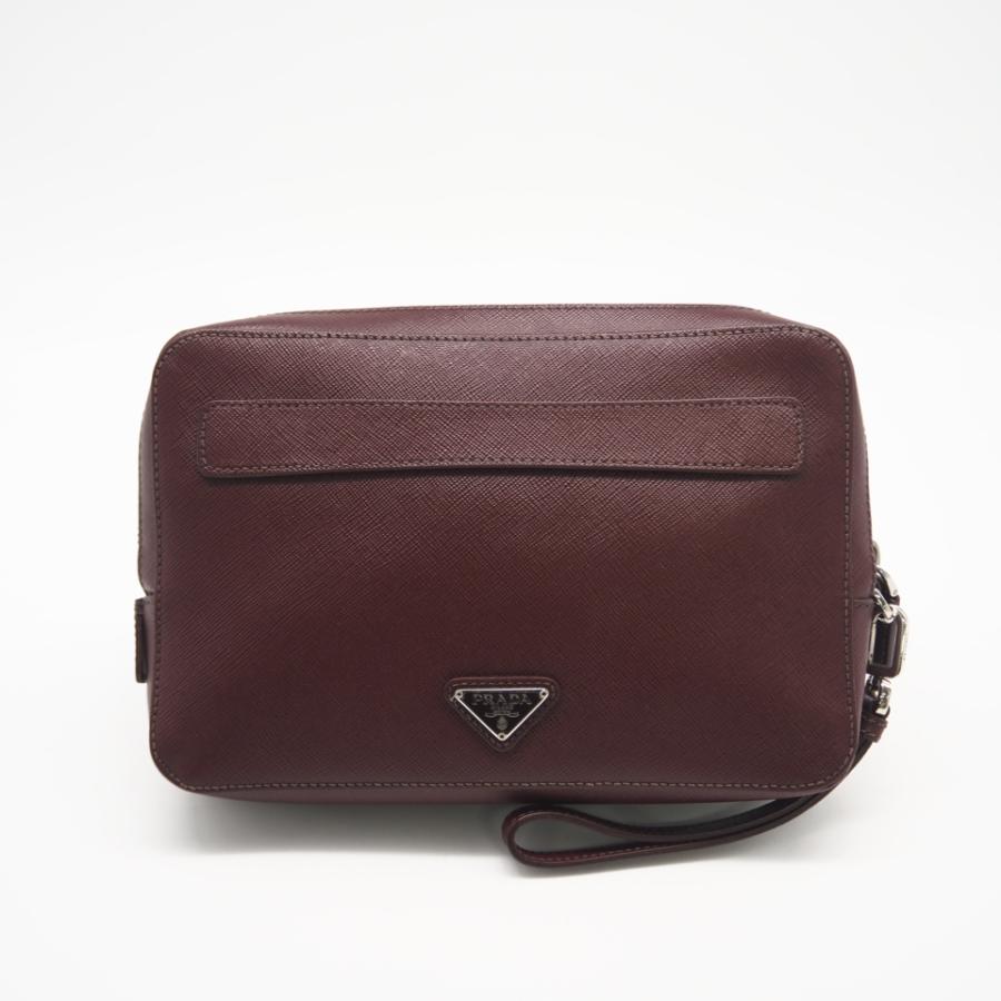 ★3日以内返品可★  PRADA プラダ サフィアーノ ロゴ ダブルジップ セカンドバッグ VR0052 セカンドバッグ | PRADA | 02