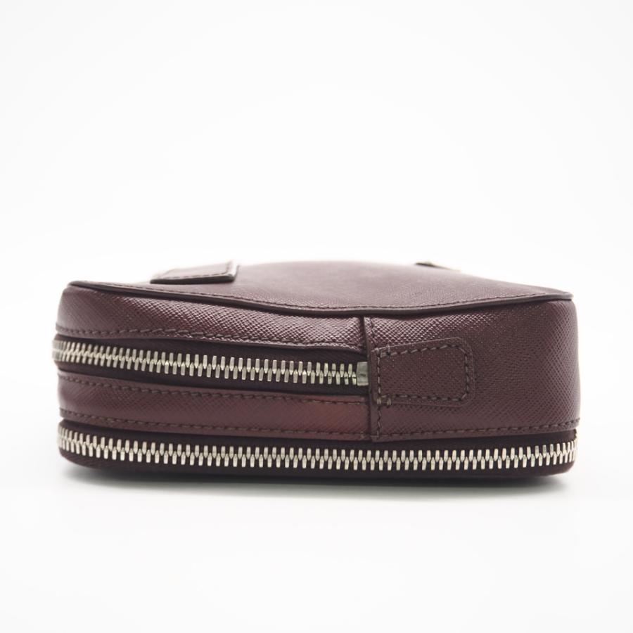 ★3日以内返品可★  PRADA プラダ サフィアーノ ロゴ ダブルジップ セカンドバッグ VR0052 セカンドバッグ | PRADA | 05