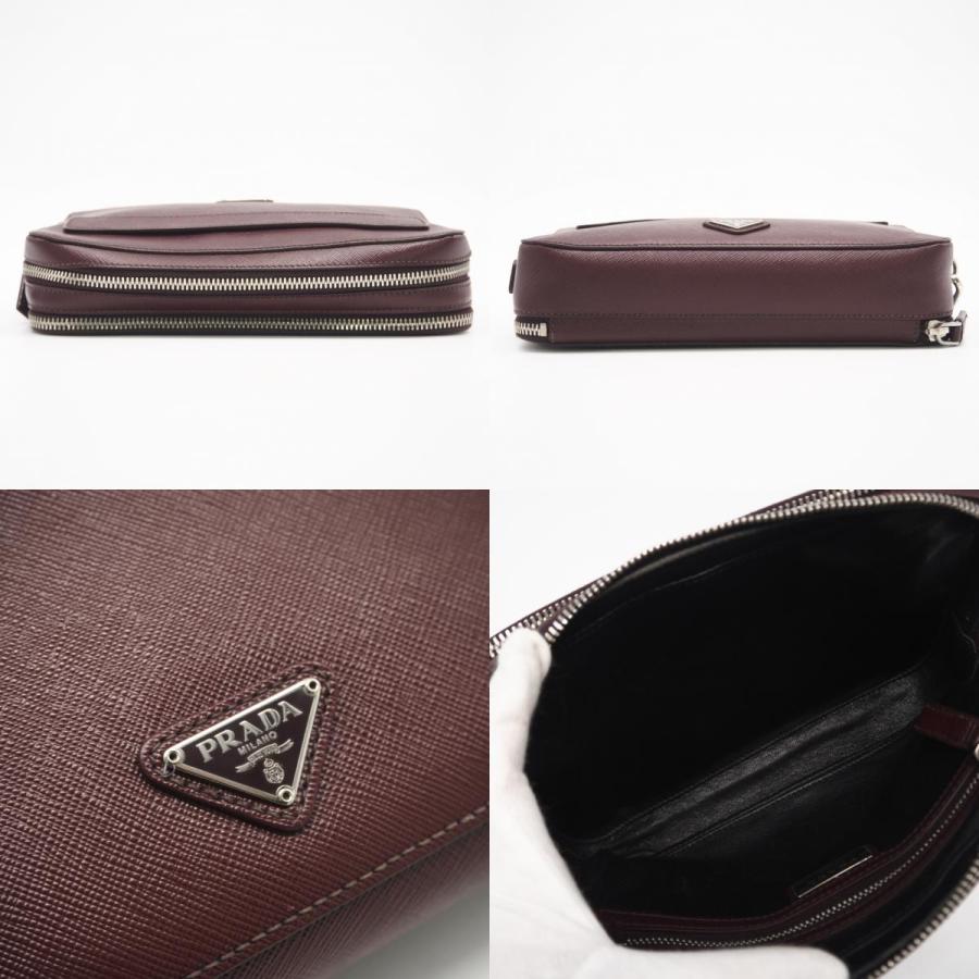 ★3日以内返品可★  PRADA プラダ サフィアーノ ロゴ ダブルジップ セカンドバッグ VR0052 セカンドバッグ | PRADA | 07