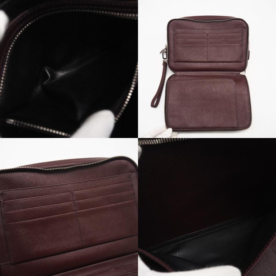 ★3日以内返品可★  PRADA プラダ サフィアーノ ロゴ ダブルジップ セカンドバッグ VR0052 セカンドバッグ | PRADA | 08