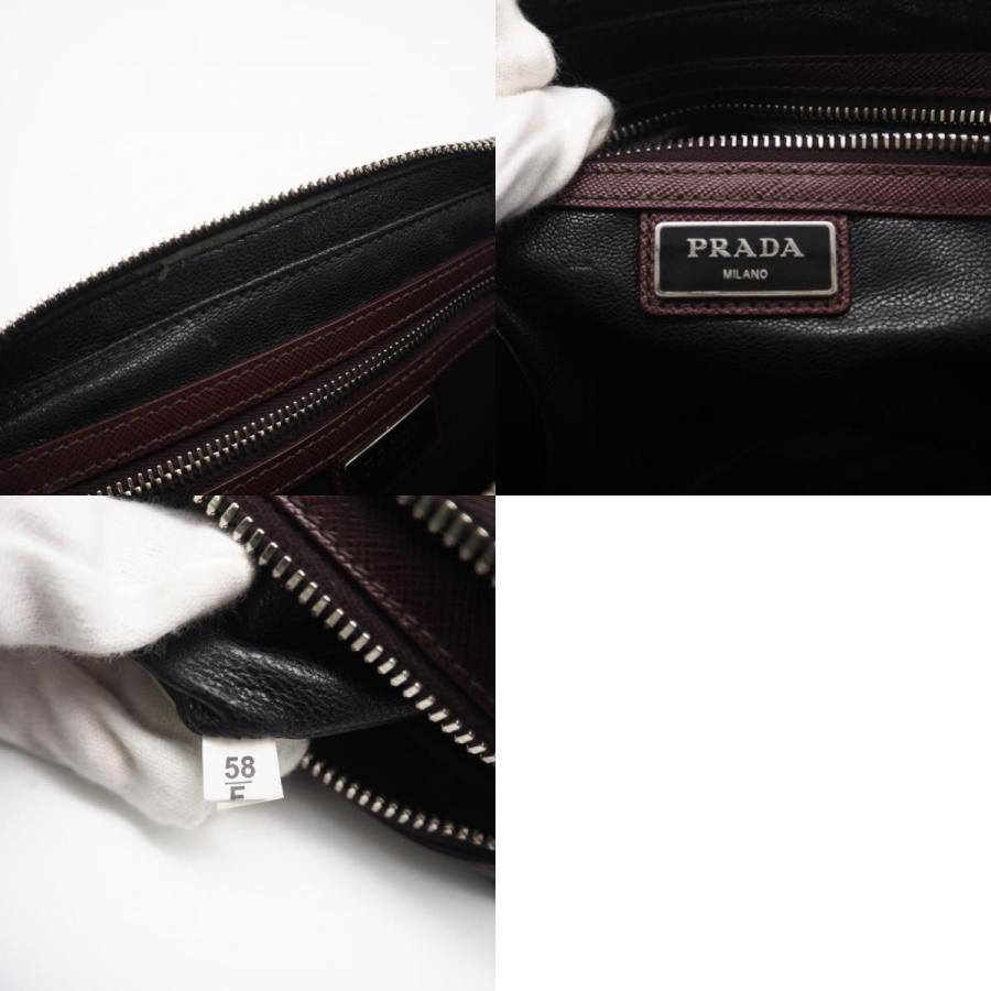 ★3日以内返品可★  PRADA プラダ サフィアーノ ロゴ ダブルジップ セカンドバッグ VR0052 セカンドバッグ | PRADA | 09