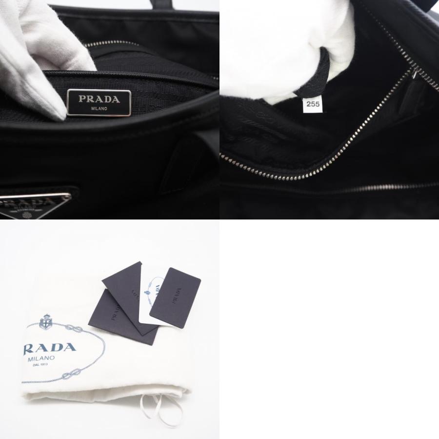 ★3日以内返品可★ 美品 PRADA プラダ テスート レザー ロゴプレート トートバッグ 1BG401 トートバッグ ブラック | PRADA | 09