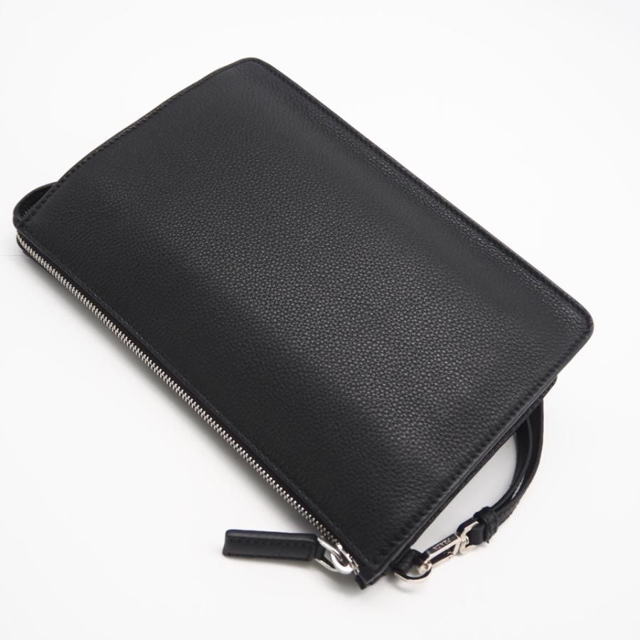 ★3日以内返品可★ 極美品 PRADA プラダ ヴィッテロ シティ レザー ロゴプレート セカンドバッグ ネロ 2VF006 | PRADA | 02