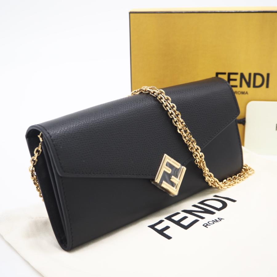 ★3日以内返品可★ 未使用 FENDI フェンディ FFダイヤモンド チェーン付き 長財布 8M0365 ショルダーバッグ | FENDI