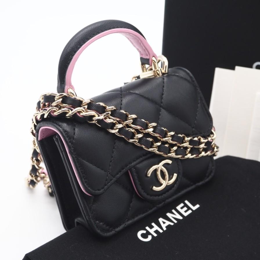 ★3日以内返品可★ 極美品 CHANEL シャネル マトラッセ ラムスキン ココマーク チェーンマイクロバッグ - | CHANEL