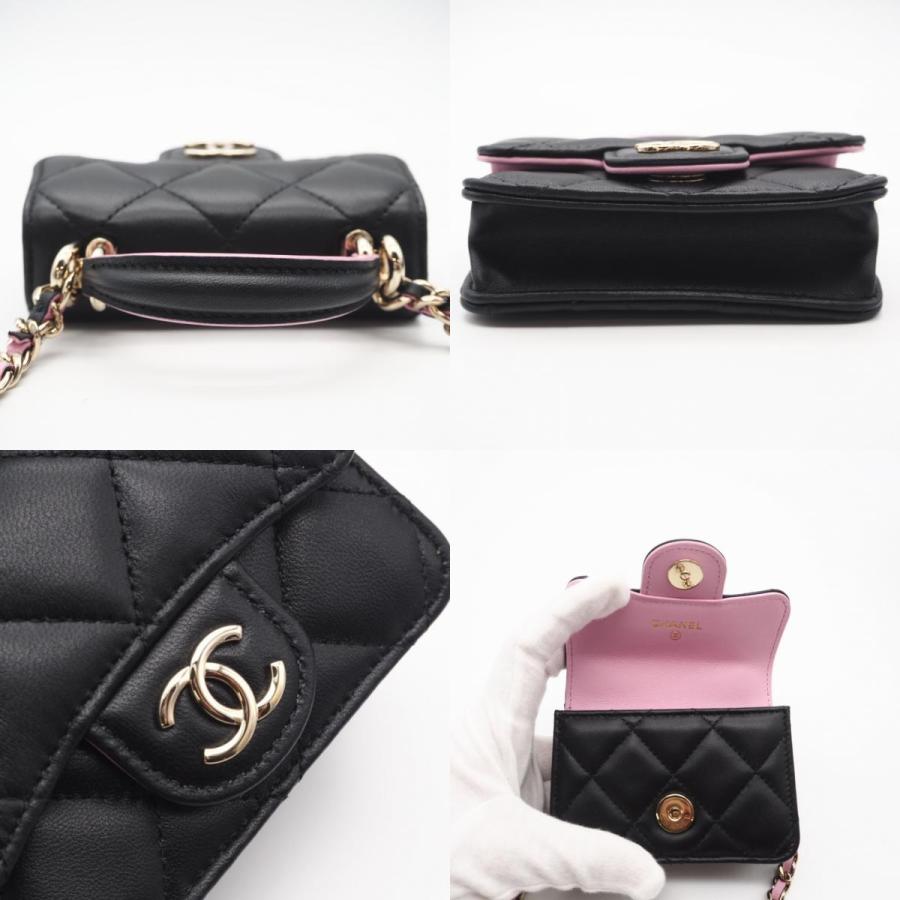 ★3日以内返品可★ 極美品 CHANEL シャネル マトラッセ ラムスキン ココマーク チェーンマイクロバッグ - | CHANEL | 08