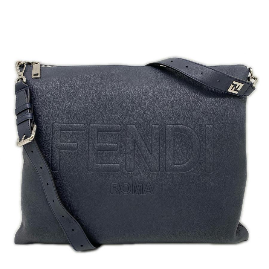 ★3日以内返品可★ 美品 FENDI フェンディ レザー ロゴ ショルダーバッグ 7VA604 ショルダーバッグ ネイビー | FENDI | 01