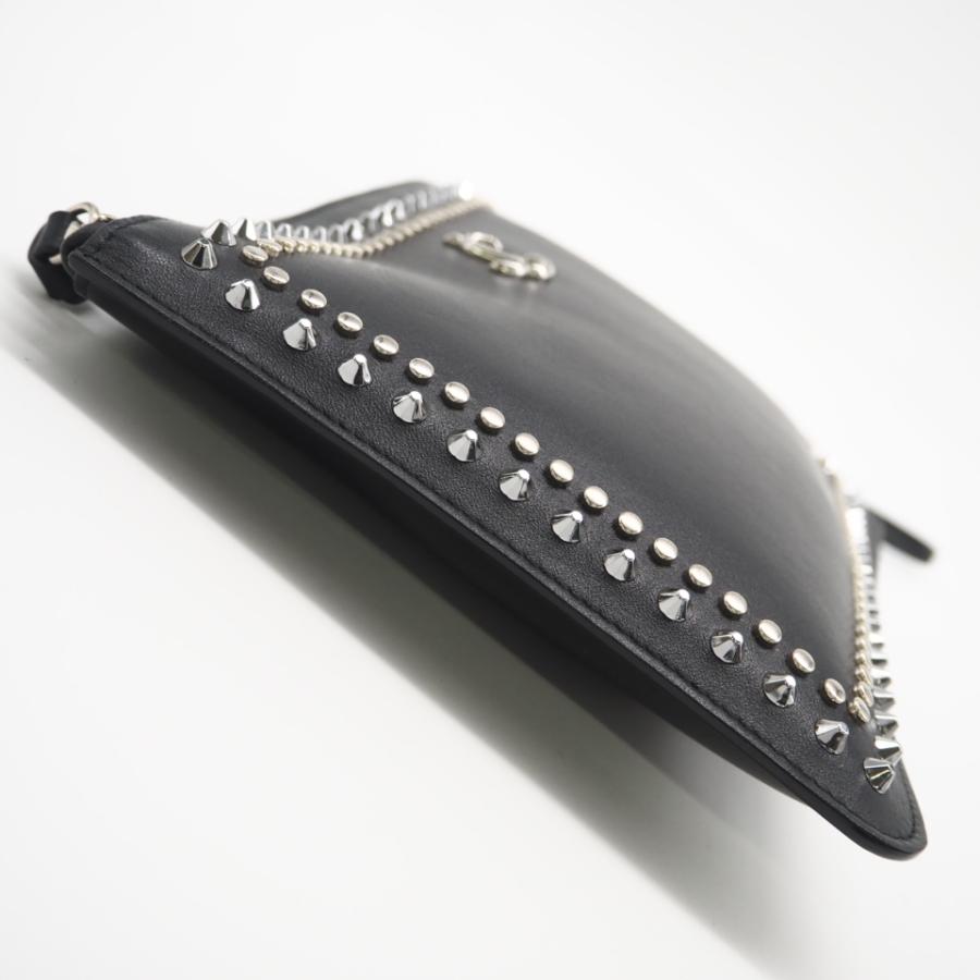 ★3日以内返品可★ 美品 JIMMY CHOO ジミーチュウ スムースカーフ Wスタッズ クラッチバッグ 193FARA.LGQ_5