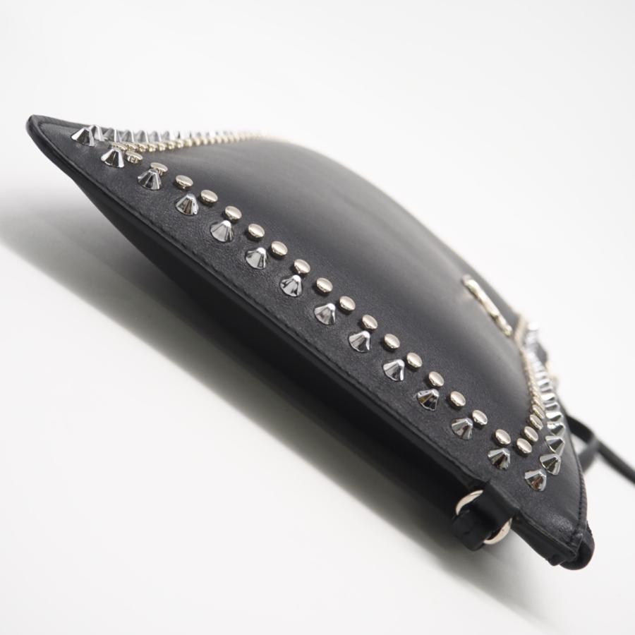 ★3日以内返品可★ 美品 JIMMY CHOO ジミーチュウ スムースカーフ Wスタッズ クラッチバッグ 193FARA.LGQ_6