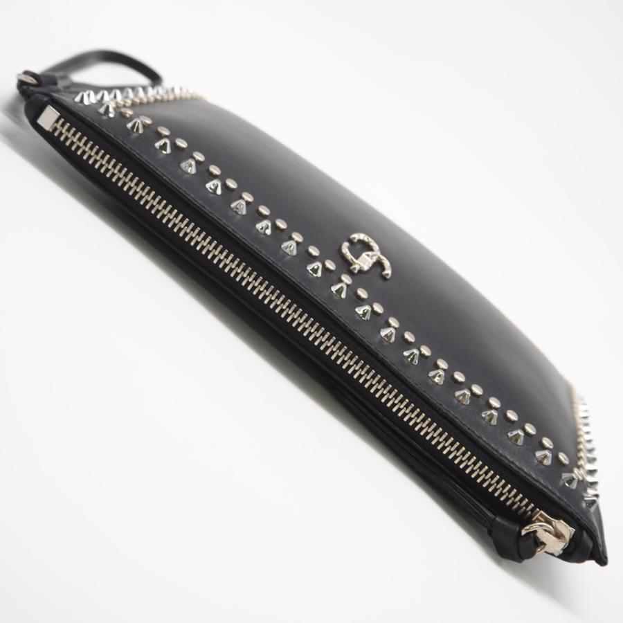★3日以内返品可★ 美品 JIMMY CHOO ジミーチュウ スムースカーフ Wスタッズ クラッチバッグ 193FARA.LGQ_7