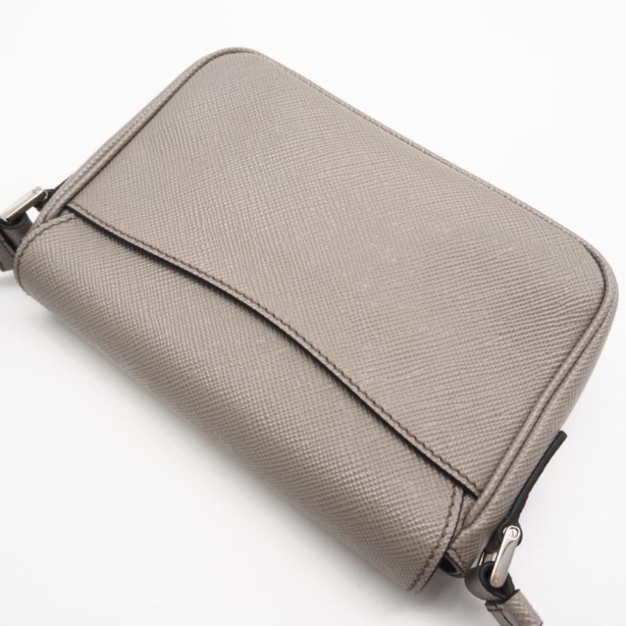 ★3日以内返品可★ 極美品 PRADA プラダ サフィアーノ レザー ショルダーバッグ 2VD065 ショルダーバッグ グレー | PRADA | 02