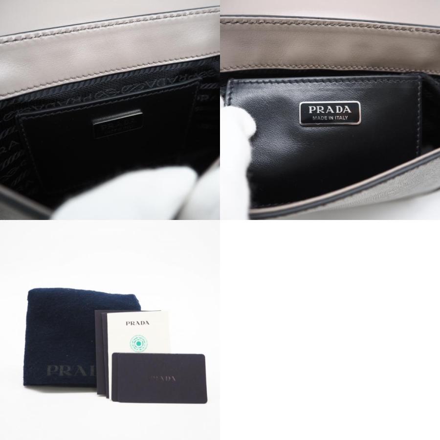 ★3日以内返品可★ 極美品 PRADA プラダ サフィアーノ レザー ショルダーバッグ 2VD065 ショルダーバッグ グレー | PRADA | 09