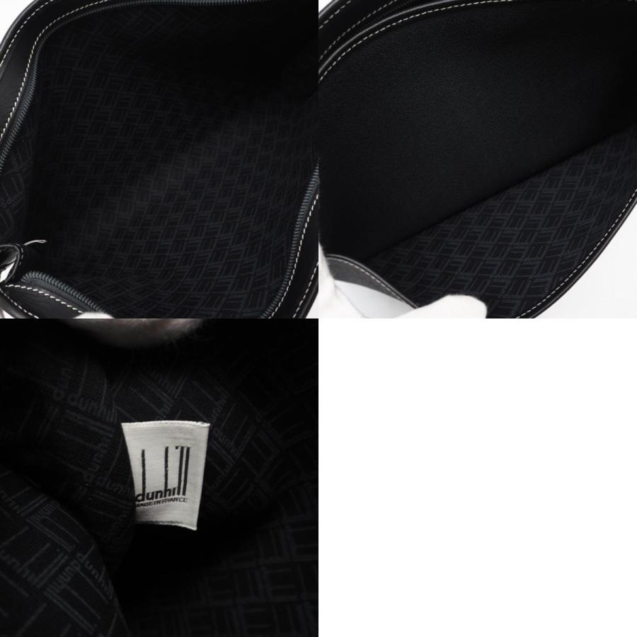 ★3日以内返品可★ 美品 Dunhill ダンヒル レザー クラッチバッグ - クラッチバッグ グレー ブラック レザー メンズ dunhill（ダンヒル） ☆3日以内返品可☆ 美品 レザー クラッチバッグ