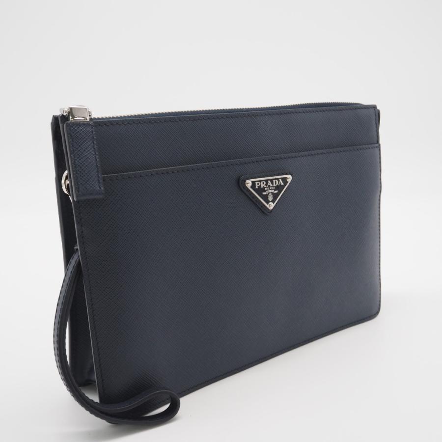 ★3日以内返品可★ 美品 PRADA プラダ レザー サフィアーノレザー ポーチ 2VF032 ポーチ ネイビー サフィアーノ | PRADA