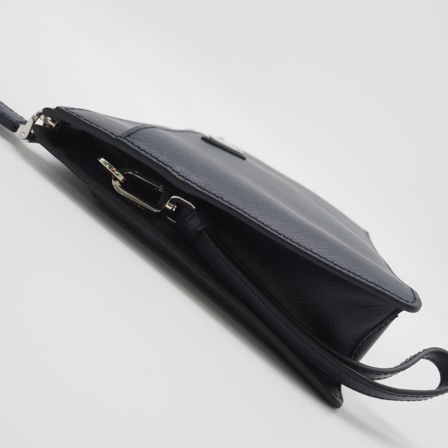 ★3日以内返品可★ 美品 PRADA プラダ レザー サフィアーノレザー ポーチ 2VF032 ポーチ ネイビー サフィアーノ | PRADA | 05