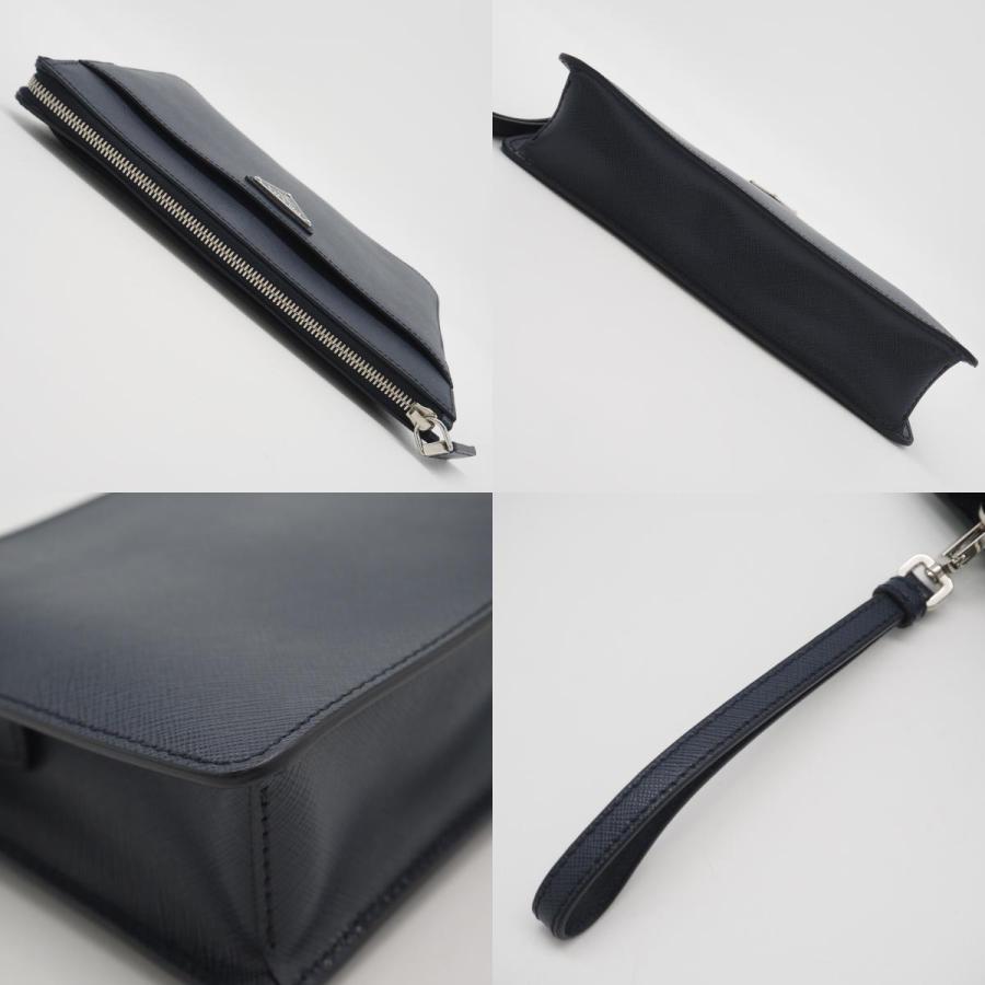 ★3日以内返品可★ 美品 PRADA プラダ レザー サフィアーノレザー ポーチ 2VF032 ポーチ ネイビー サフィアーノ | PRADA | 07