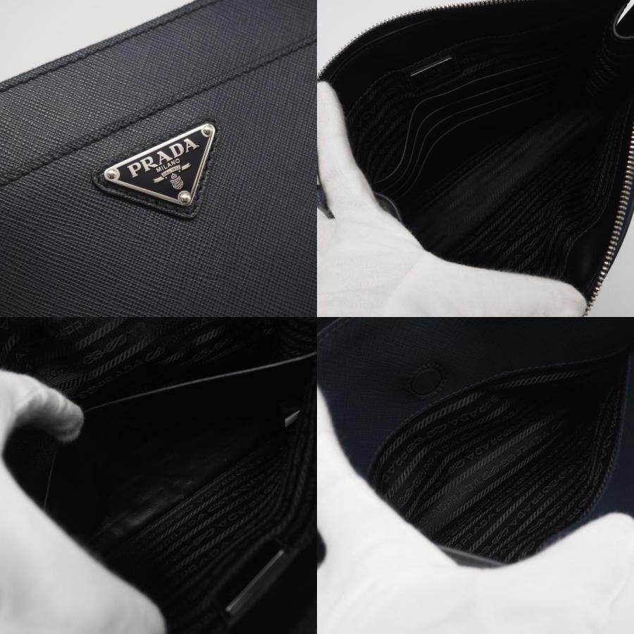 ★3日以内返品可★ 美品 PRADA プラダ レザー サフィアーノレザー ポーチ 2VF032 ポーチ ネイビー サフィアーノ | PRADA | 08