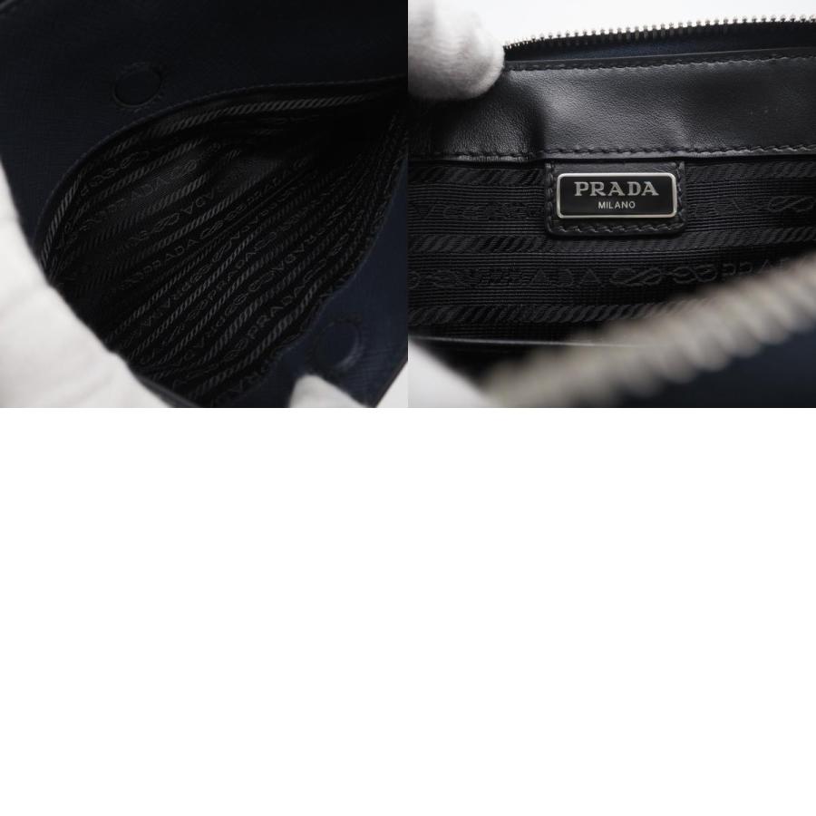 ★3日以内返品可★ 美品 PRADA プラダ レザー サフィアーノレザー ポーチ 2VF032 ポーチ ネイビー サフィアーノ | PRADA | 09