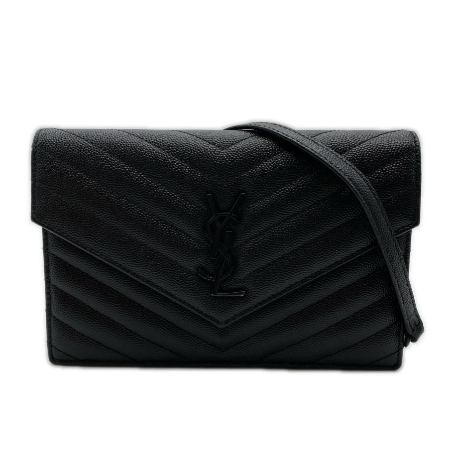 サンローラン カサンドラ　ブラック クラッチバッグ　チェーンウォレット ☆3日以内返品可☆ 美品 SAINT LAURENT サンローラン カサンドラ