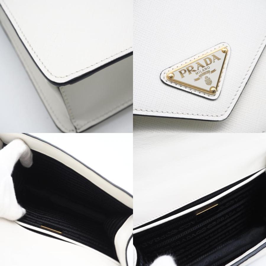 ★3日以内返品可★ 極美品 PRADA プラダ サフィアーノ チェーンショルダーバッグ 1BD200 ショルダーバッグ ホワイト サフィアーノ レディース PRADA（プラダ） ☆3日以内返品可☆ 極美品 サフィアーノ チェーン
