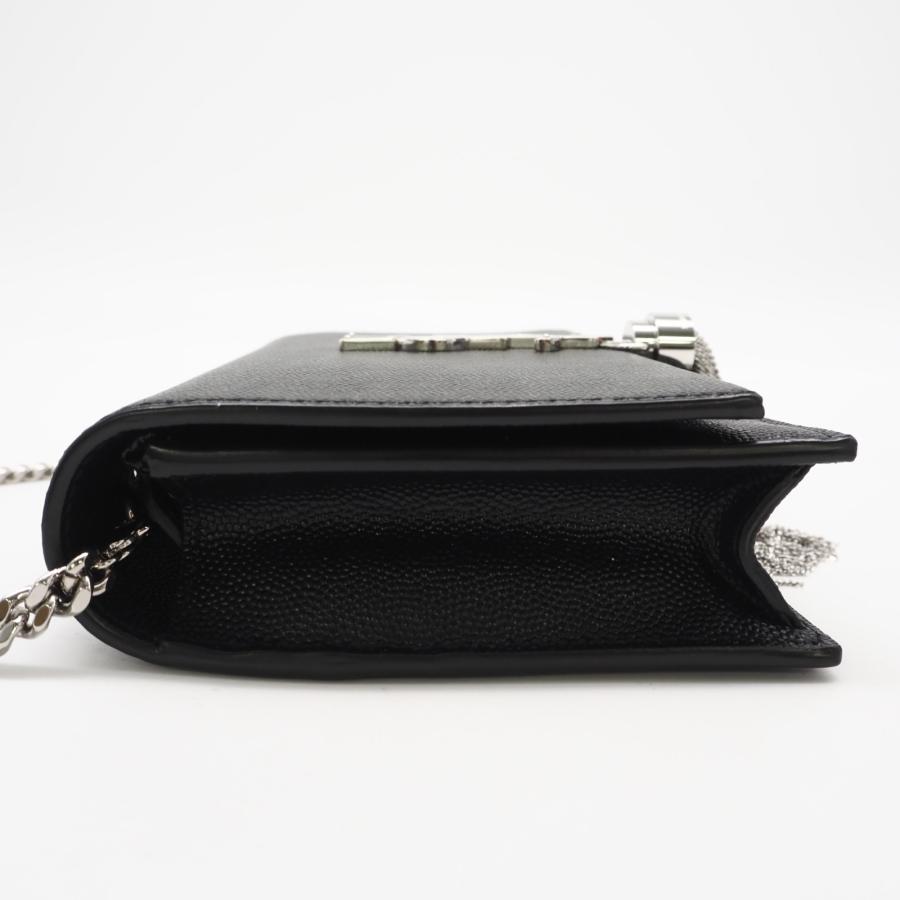 ★3日以内返品可★ 未使用 SAINT LAURENT サンローラン ケイトタッセル スモール チェーンウォレット 452159 ショルダーバッグ ブラック シルバー レザー レディース ☆3日以内返品可☆ 未使用 SAINT LAURENT サンローラン ケイトタッセル